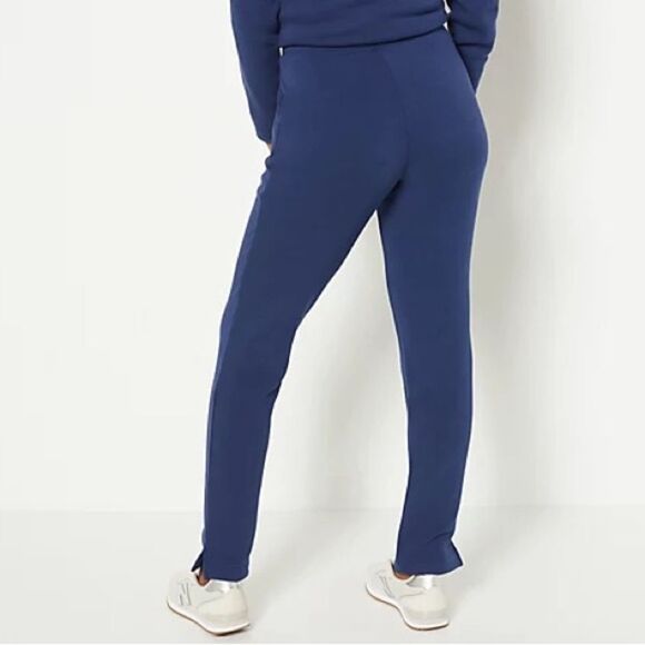 Denim & Co. Active Regular Lush Lined Pull-On Slim Straight Pants - Picture 2 of 3